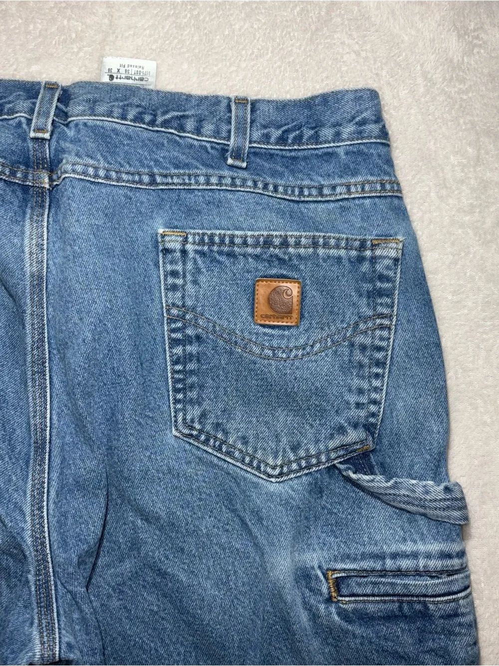 Carhartt B171 DST Relaxed Fit Carpenter Jeans Blue Denim Mens 38X36